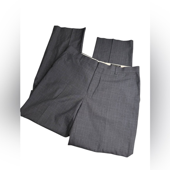 Banana Republic Mens 36x34 Tailored Slim Fit Straight Pants Navy Blue Flat Dress - Picture 2 of 7